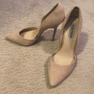 Steve Madden pointed-toe pumps, blush suede